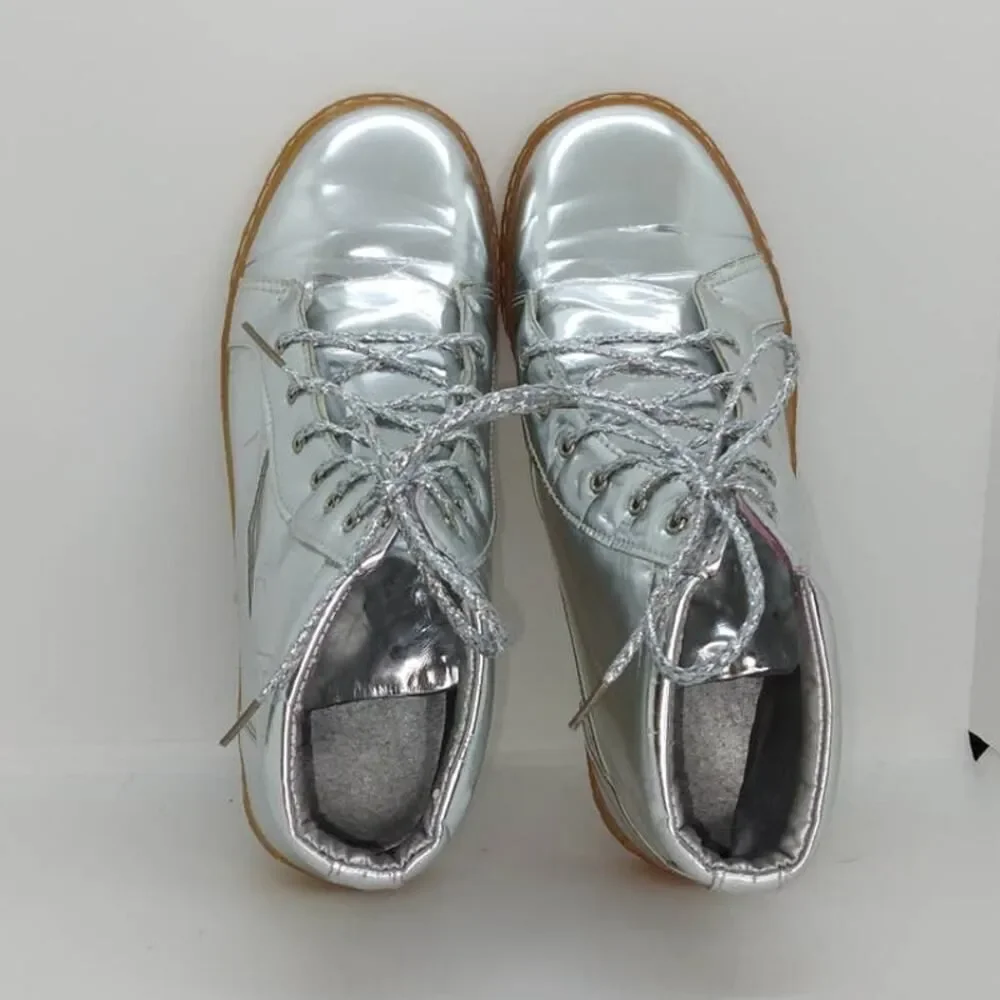HIP HOP DANCE Women's Reflective Silver Sneakers - Size: 9